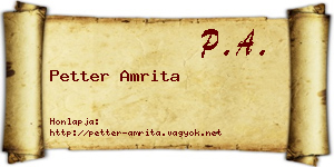 Petter Amrita névjegykártya